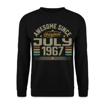 Baujahr Juli 1967 | Geschenk Juli 1967 - Unisex Pullover - Schwarz - Vorne - Alina (178cm) & Michal (187cm)
