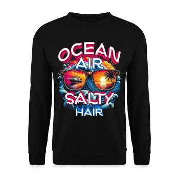 Croisières Croisière Air Océan Cheveux Salés - Sweat-shirt Unisexe - noir - Devant - Alina (178cm) & Michal (187cm)