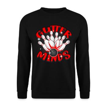 Bowling Gutter Minds - Unisex Sweatshirt - black - Front - Alina (178cm) & Michal (187cm)