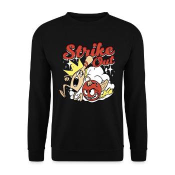 Bowling Strike Out - Unisex Pullover - Schwarz - Vorne - Alina (178cm) & Michal (187cm)