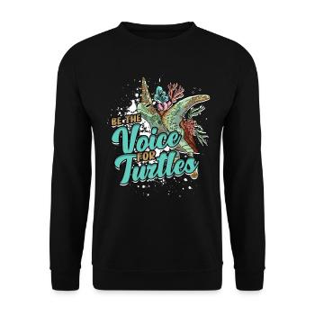 Turtle Turtles Be The Voice For Turtles - Unisex Sweatshirt - black - Front - Alina (178cm) & Michal (187cm)