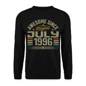 Built in July 1996 | Gift July 1996 - Unisex Sweatshirt - black - Front - Alina (178cm) & Michal (187cm)