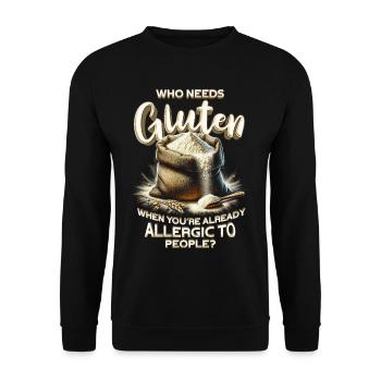 Allergie au gluten Intolérance au gluten - Sweat-shirt Unisexe - noir - Devant - Alina (178cm) & Michal (187cm)