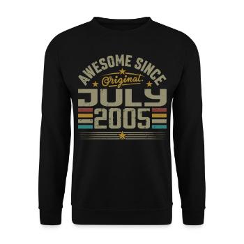 Construit en Juillet 2005 | Cadeau Juillet 2005 - Sweat-shirt Unisexe - noir - Devant - Alina (178cm) & Michal (187cm)
