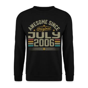 Baujahr Juli 2006 | Geschenk Juli 2006 - Unisex Pullover - Schwarz - Vorne - Alina (178cm) & Michal (187cm)