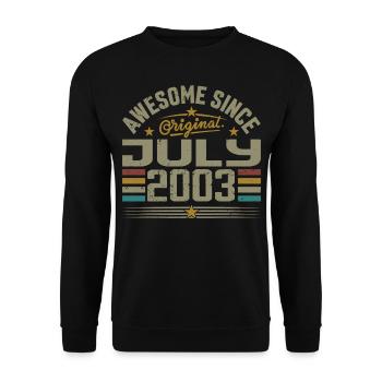 Baujahr Juli 2003 | Geschenk Juli 2003 - Unisex Pullover - Schwarz - Vorne - Alina (178cm) & Michal (187cm)