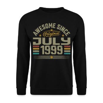 Baujahr Juli 1999 | Geschenk Juli 1999 - Unisex Pullover - Schwarz - Vorne - Alina (178cm) & Michal (187cm)