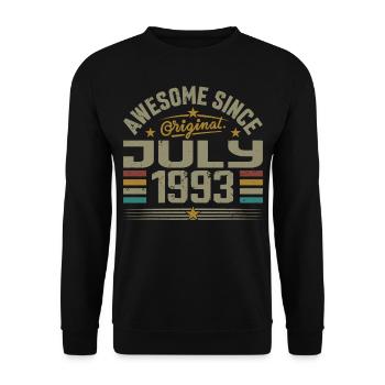 Baujahr Juli 1993 | Geschenk Juli 1993 - Unisex Pullover - Schwarz - Vorne - Alina (178cm) & Michal (187cm)