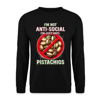 Allergie à la pistache Je suis juste anti pistaches - Sweat-shirt Unisexe - noir - Devant - Alina (178cm) & Michal (187cm)