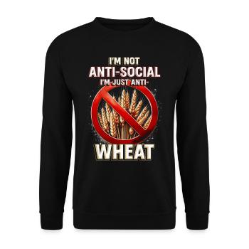 Wheat Allergy I'm Just Anti Wheat - Unisex Sweatshirt - black - Front - Alina (178cm) & Michal (187cm)