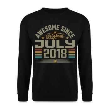 Built in July 2018 | July 2018 Gift - Unisex Sweatshirt - black - Front - Alina (178cm) & Michal (187cm)