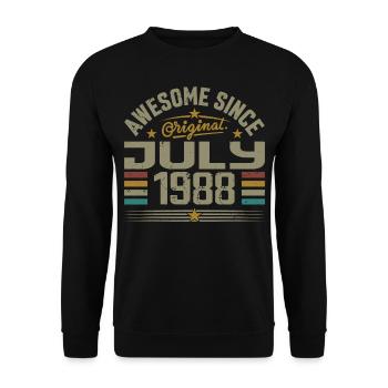 Construit en Juillet 1988 | Cadeau Juillet 1988 - Sweat-shirt Unisexe - noir - Devant - Alina (178cm) & Michal (187cm)