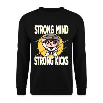 Strong mind strong kicks Taekwondo Master Drills - Unisex Sweatshirt - black - Front - Alina (178cm) & Michal (187cm)
