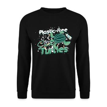 Turtle sans plastique pour les tortues de mer - Sweat-shirt Unisexe - noir - Devant - Alina (178cm) & Michal (187cm)