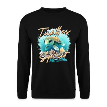 Les tortues Schildkröte sont mon animal spirituel - Sweat-shirt Unisexe - noir - Devant - Alina (178cm) & Michal (187cm)