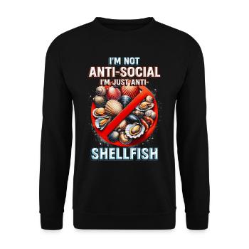 Meeresfrüchteallergie I'm Just Anti Shellfish - Unisex Pullover - Schwarz - Vorne - Alina (178cm) & Michal (187cm)