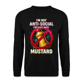 Senfallergie I'm Just Anti Mustard - Unisex Pullover - Schwarz - Vorne - Alina (178cm) & Michal (187cm)