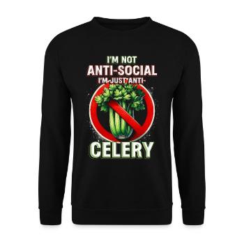 Celery Allergy I'm Just Anti Celery - Unisex Sweatshirt - black - Front - Alina (178cm) & Michal (187cm)