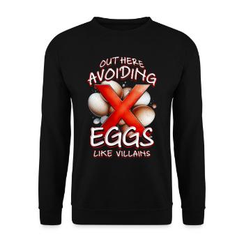 Allergie aux œufs : éviter les œufs - Sweat-shirt Unisexe - noir - Devant - Alina (178cm) & Michal (187cm)