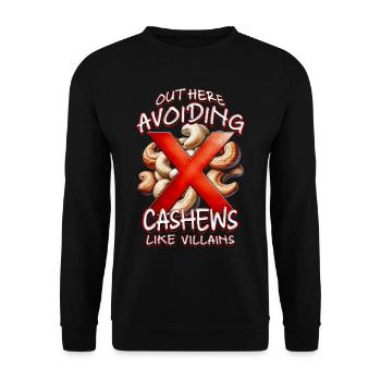 Cashew Allergy Out Here Avoiding Cashews - Unisex Sweatshirt - black - Front - Alina (178cm) & Michal (187cm)