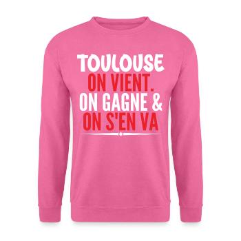 Rugby Toulouse Humour Cadeau Supporter Rugby - Sweat-shirt Unisexe - rose - Devant