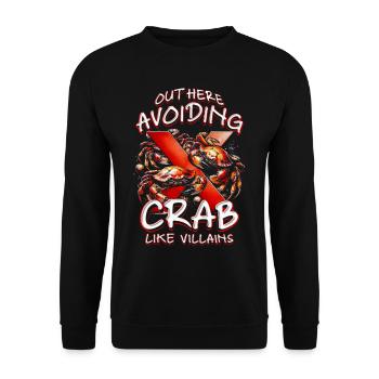Allergie au cancer ici : éviter le crabe - Sweat-shirt Unisexe - noir - Devant - Alina (178cm) & Michal (187cm)