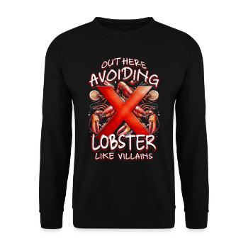 Allergie au homard ici : éviter le homard - Sweat-shirt Unisexe - noir - Devant - Alina (178cm) & Michal (187cm)