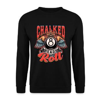 8-Ball Billard Chalked And Ready To Roll - Unisex Pullover - Schwarz - Vorne - Alina (178cm) & Michal (187cm)