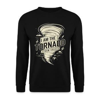 I am the Tornado Twister Hurricane Lover - Unisex Sweatshirt - black - Front - Alina (178cm) & Michal (187cm)