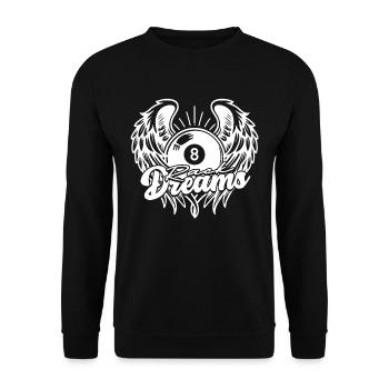 8-Ball Billard Rack Dreams - Unisex Pullover - Schwarz - Vorne - Alina (178cm) & Michal (187cm)