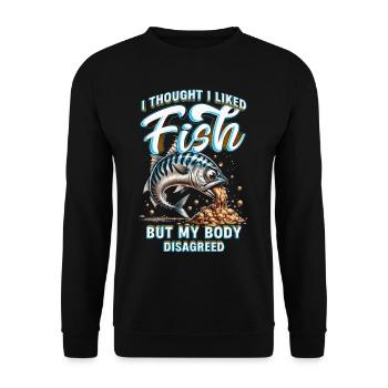 Allergie au poisson Je pensais que j’aimais le poisson - Sweat-shirt Unisexe - noir - Devant - Alina (178cm) & Michal (187cm)
