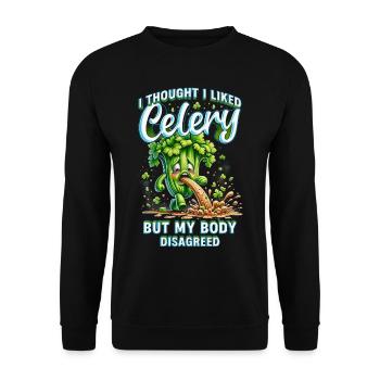 Allergie au céleri Je pensais que j’aimais le céleri - Sweat-shirt Unisexe - noir - Devant - Alina (178cm) & Michal (187cm)