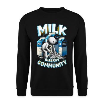 Milchallergie Milk Allergy Community - Unisex Sweatshirt - black - Front - Alina (178cm) & Michal (187cm)