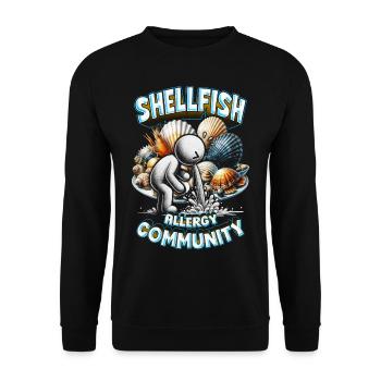 Seafood Allergy Shellfish Allergy Community - Unisex Sweatshirt - black - Front - Alina (178cm) & Michal (187cm)