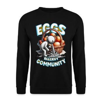Egg Allergy Eggs Allergy Community - Unisex Sweatshirt - black - Front - Alina (178cm) & Michal (187cm)