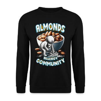 Communauté d’allergies aux amandes Mandelallergie - Sweat-shirt Unisexe - noir - Devant - Alina (178cm) & Michal (187cm)