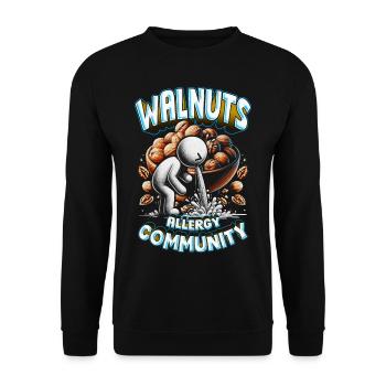 Walnut Allergy Walnuts Allergy Community - Unisex Sweatshirt - black - Front - Alina (178cm) & Michal (187cm)
