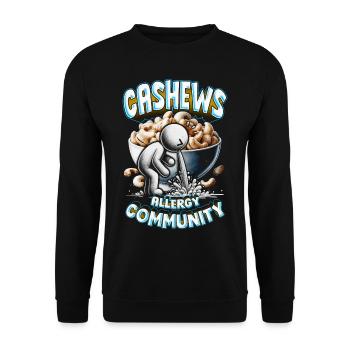 Cashew Allergy Cashews Allergy Community - Unisex Sweatshirt - black - Front - Alina (178cm) & Michal (187cm)