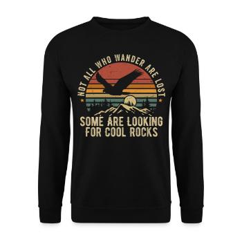 Not All Who Wander Are Lost - Cool Rocks Design - Sweat-shirt Unisexe - noir - Devant - Alina (178cm) & Michal (187cm)