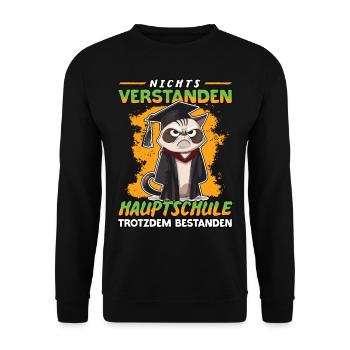 Abschlussklasse | Quali | Hauptschule gerockt - Unisex Pullover - Schwarz - Vorne - Alina (178cm) & Michal (187cm)