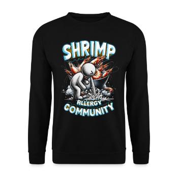 Garnelenallergie Shrimp Allergy Community - Unisex Sweatshirt - black - Front - Alina (178cm) & Michal (187cm)