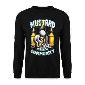 Senfallergie Mustard Allergy Community - Unisex Pullover - Schwarz - Vorne - Alina (178cm) & Michal (187cm)