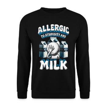 Allergie au lait Allergique à la stupidité et au lait - Sweat-shirt Unisexe - noir - Devant - Alina (178cm) & Michal (187cm)