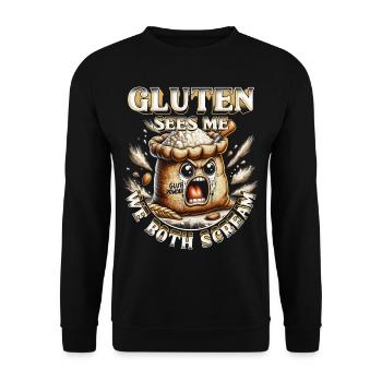 Allergie au gluten Intolérance au gluten - Sweat-shirt Unisexe - noir - Devant - Alina (178cm) & Michal (187cm)