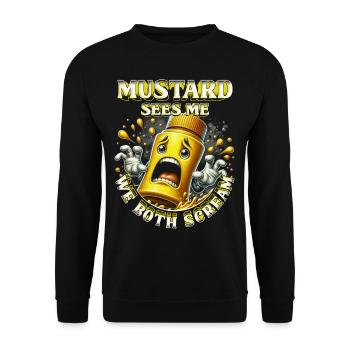 Senfallergie Mustard me voit, nous crions tous les deux - Sweat-shirt Unisexe - noir - Devant - Alina (178cm) & Michal (187cm)