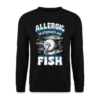 Allergie au poisson Allergique à la stupidité et au poisson - Sweat-shirt Unisexe - noir - Devant - Alina (178cm) & Michal (187cm)