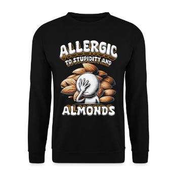 Allergie aux amandes Allergique à la stupidité et aux amandes - Sweat-shirt Unisexe - noir - Devant - Alina (178cm) & Michal (187cm)