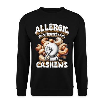 Allergie aux noix de cajou allergiques à la stupidité et aux noix de cajou - Sweat-shirt Unisexe - noir - Devant - Alina (178cm) & Michal (187cm)