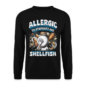 Seafood Allergy Allergic To Shellfish - Unisex Sweatshirt - black - Front - Alina (178cm) & Michal (187cm)
