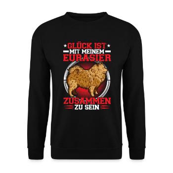 Bei meinem Eurasier sein Eurasian Spitz - Unisex Pullover - Schwarz - Vorne - Alina (178cm) & Michal (187cm)